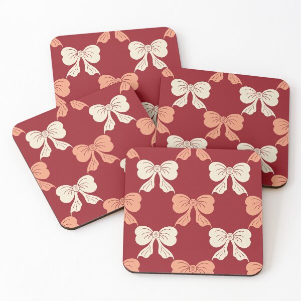 Item preview, Large Vintage Bow Trellis Pattern Deep Red Romantic designed and sold by DColourMuse.