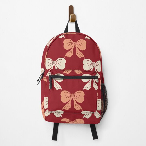 Item preview, Medium Vintage Bow Trellis Pattern Deep Red Romantic designed and sold by DColourMuse.