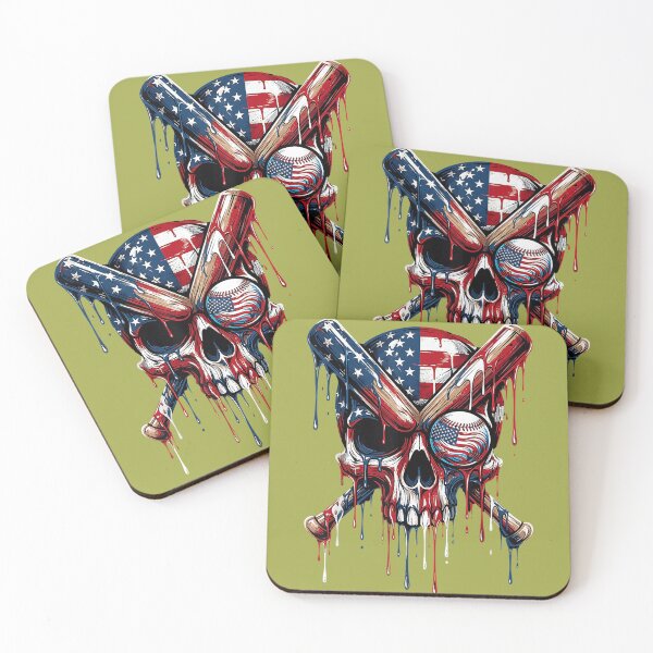 Item preview, Drip Baseball American Flag Skull Dripping Baseball Player designed and sold by melodycook.
