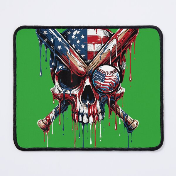 Item preview, Drip Baseball American Flag Skull Dripping Baseball Player designed and sold by melodycook.