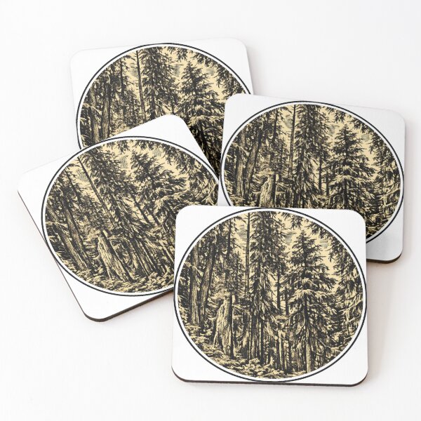 Item preview, Mossy Redwoods Forest | Ink Art Nature designed and sold by Linoluca.