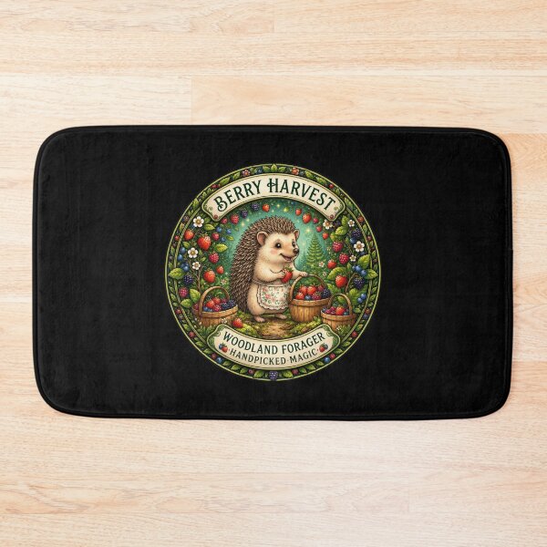 Item preview, Berry Harvest Woodland Forager | Cute Hedgehog Picking Berries | Cottagecore Forest Animal | Strawberry & Blackberry Nature Gift designed and sold by MrDev.