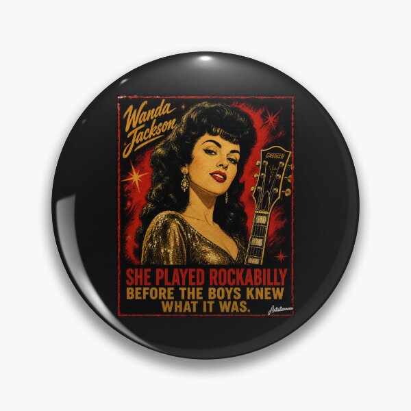 Item preview, Wanda Jackson Queen of Rockabilly Fire Red Gold Vintage Poster Art designed and sold by Artisticanvas.