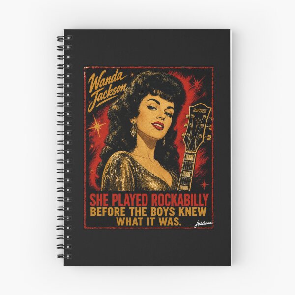 Item preview, Wanda Jackson Queen of Rockabilly Fire Red Gold Vintage Poster Art designed and sold by Artisticanvas.