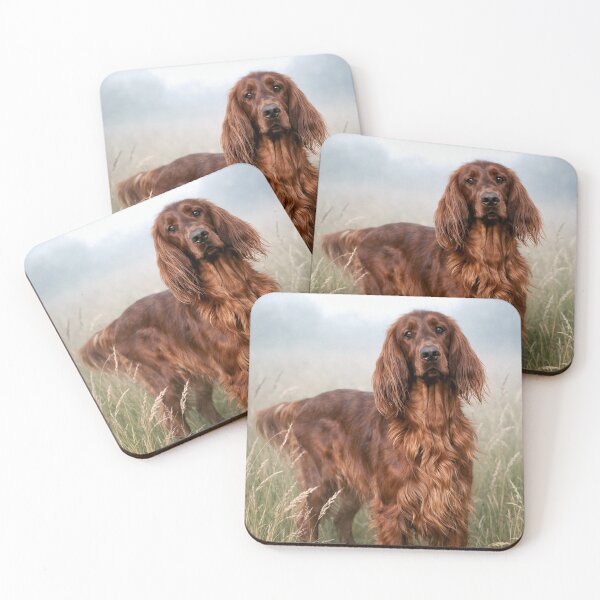 Item preview, The Fog Holds Her Gently — Irish Setter in the Meadow designed and sold by Mythen.