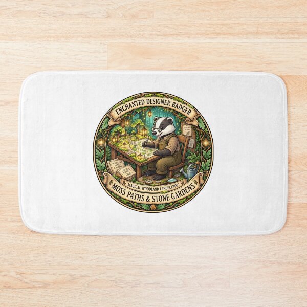 Item preview, Enchanted Designer Badger | Moss Paths & Stone Gardens | Woodland Landscape Architect | Cottagecore Garden Planner Gift designed and sold by MrDev.