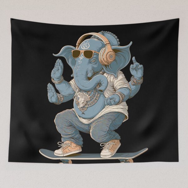 Item preview, Cool Streetwear Elephant Riding Skateboard Green Hoodie Pop Art designed and sold by PANNARUK THAILAND.