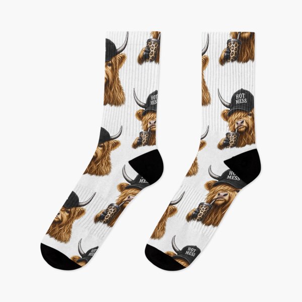 Item preview, Hot Mess Highland Cow , Funny Cow & Coffee designed and sold by osanegulja5.