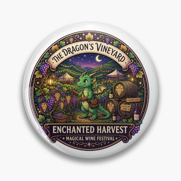 Item preview, The Dragon's Vineyard | Enchanted Harvest | Magical Wine Festival | Cute Fantasy Dragon | Vineyard & Grape Lover Gift designed and sold by MrDev.