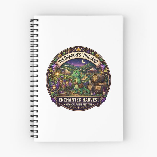 Item preview, The Dragon's Vineyard | Enchanted Harvest | Magical Wine Festival | Cute Fantasy Dragon | Vineyard & Grape Lover Gift designed and sold by MrDev.