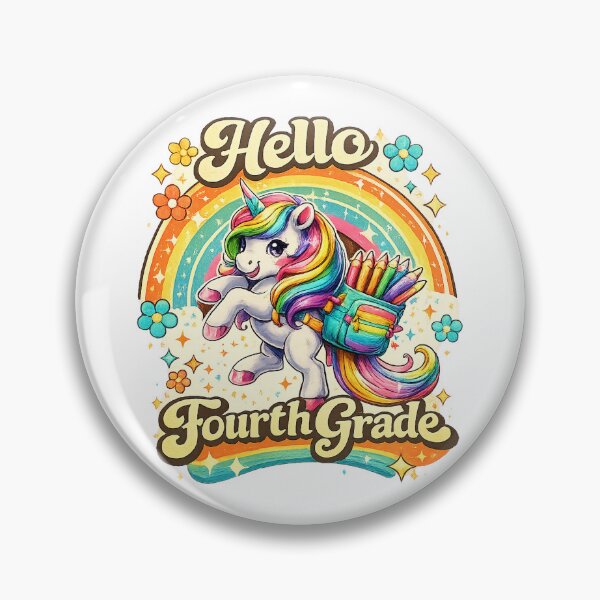 Item preview, Hello 4th Grade Unicorn Teacher Kids Girls designed and sold by QuiteOrbit.