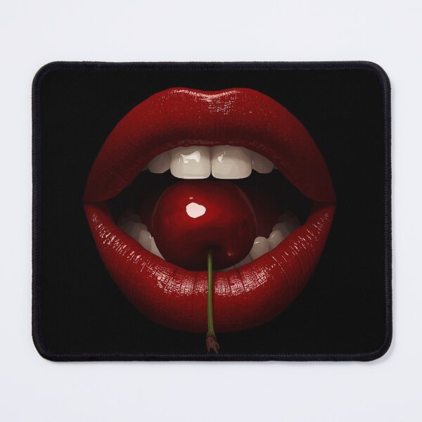 Item preview, Glossy Cherry Lips on Black designed and sold by Designs By Ms Mal_Tas.