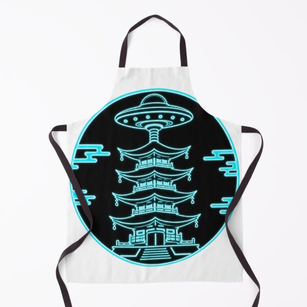 Item preview, Ancient Contact Temple – Neon Edition | Japanese UFO Monogram Vector Art designed and sold by Handcan.