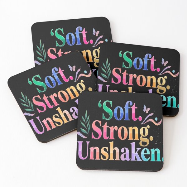 Item preview, Soft. Strong. Unshaken. Colorful Feminine Empowerment Typography Design designed and sold by Aarvya Fashion Club ( A.F.C ).