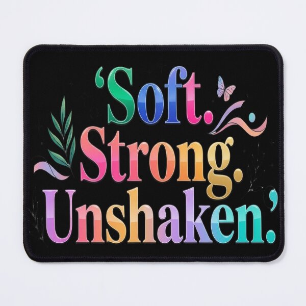 Item preview, Soft. Strong. Unshaken. Colorful Feminine Empowerment Typography Design designed and sold by Aarvya Fashion Club ( A.F.C ).