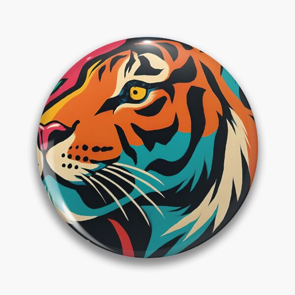 Item preview, Pop Art Tiger Floral Colorful Illustration designed and sold by daldadesign.