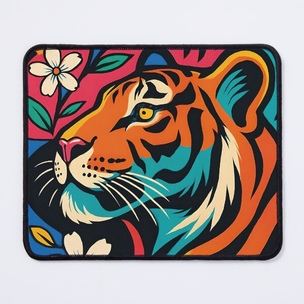 Item preview, Pop Art Tiger Floral Colorful Illustration designed and sold by daldadesign.
