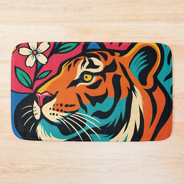 Item preview, Pop Art Tiger Floral Colorful Illustration designed and sold by daldadesign.