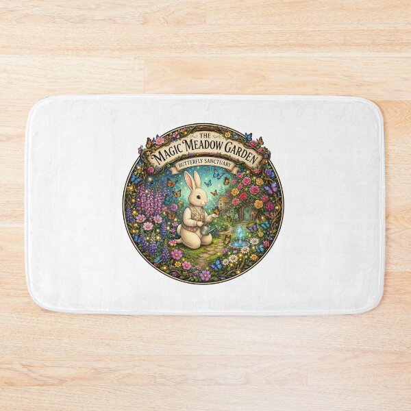 Item preview, The Magic Meadow Garden | Butterfly Sanctuary | Cute Bunny Gardener | Cottagecore Floral Fantasy | Nature Lover Gift designed and sold by MrDev.