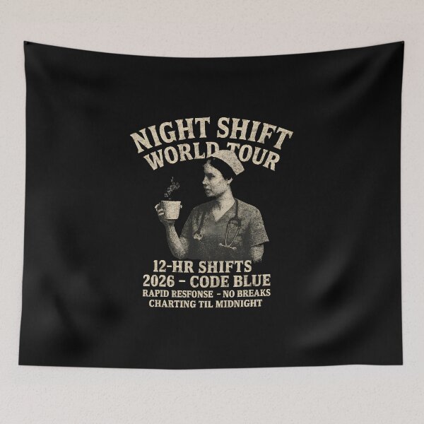 Item preview, Night Shift World Tour Nurse Shirt, Funny Bootleg Band Tee Nurse Gift, Retro Distressed Nurse T-Shirt, Nurse Humor Comfort Colors Tee designed and sold by TshirtsLabs.