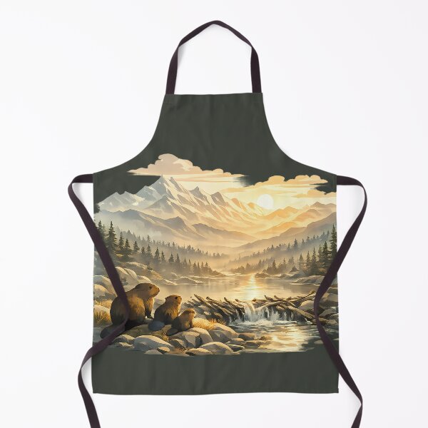 Item preview, Mountain Sunset with Beavers designed and sold by Ambroa Stuff.