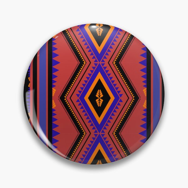 Item preview, Bold Rust Red and Cobalt Blue Aztec Tribal Pattern designed and sold by Aumpuk.