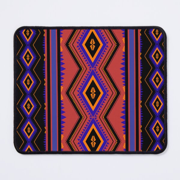 Item preview, Bold Rust Red and Cobalt Blue Aztec Tribal Pattern designed and sold by Aumpuk.