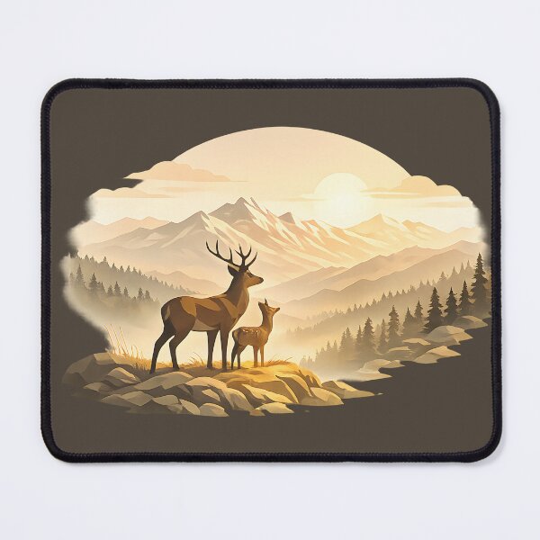 Item preview, Deer Family Mountain Sunset designed and sold by Ambroa Stuff.