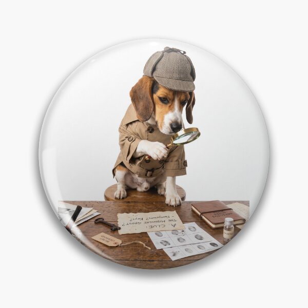 Item preview, Beagle Detective Inspector designed and sold by PictoVibe.