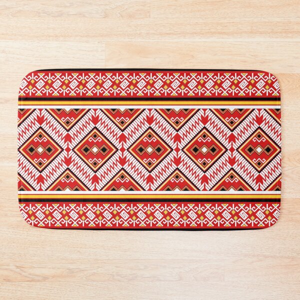 Item preview, Bold Red and White Aztec Tribal Geometric Pattern designed and sold by Aumpuk.