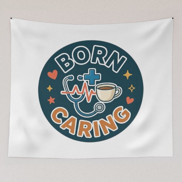Item preview, Born Caring Funny Nurse Healthcare Worker Appreciation Gift Tshirt designed and sold by HopeAndHustle.