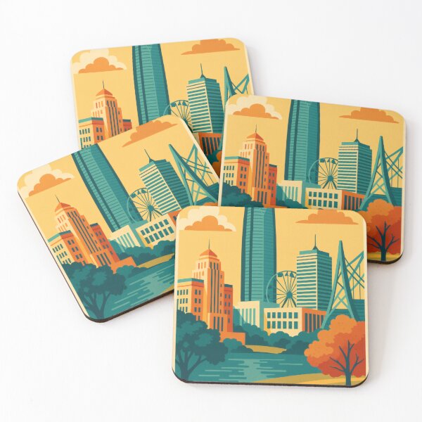 Item preview, Retro Pop Art Poster Illustration of Oklahoma City | Bold Downtown Skyline, Skydance Bridge & Western Heritage | Vintage USA Wall Art Decor designed and sold by PaintedPixels01.