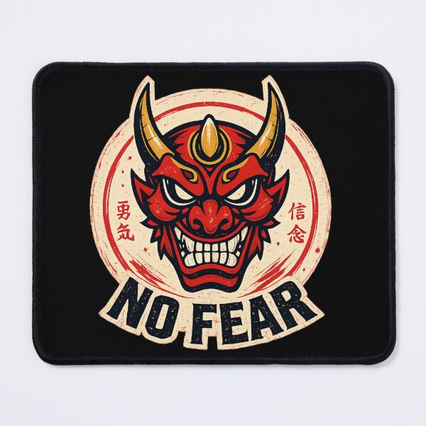 Item preview, No Fear Japanese Oni Mask | Vintage Samurai Streetwear Graphic T-Shirt Design designed and sold by ZafTeez.