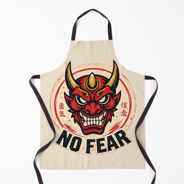 Item preview, No Fear Japanese Oni Mask | Vintage Samurai Streetwear Graphic T-Shirt Design designed and sold by ZafTeez.