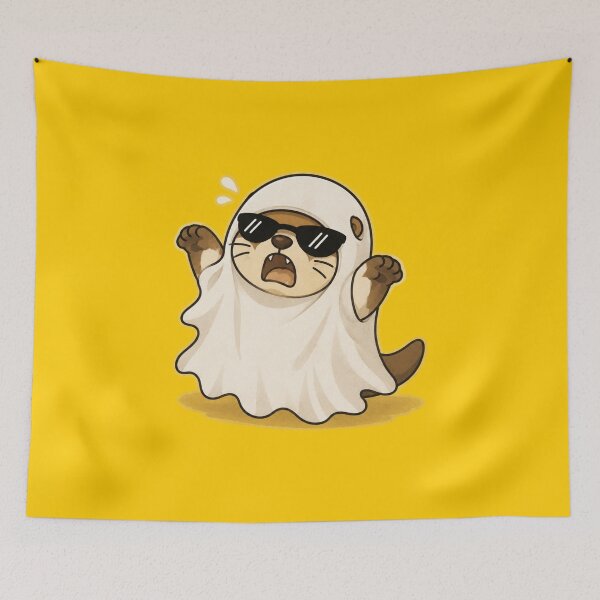 Item preview, Cool Ghost Otter with Sunglasses Cute Halloween Cartoon designed and sold by ArtFazza.