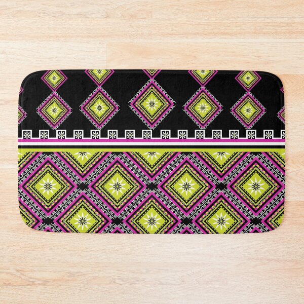 Item preview, Neon Lime Green and Pink Aztec Tribal Diamond Pattern designed and sold by Aumpuk.
