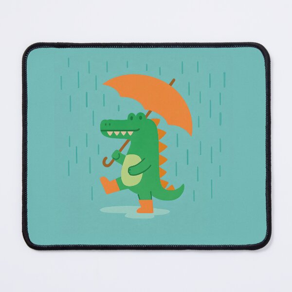 Item preview, Crocodile with Umbrella Rainy Day Print designed and sold by daldadesign.