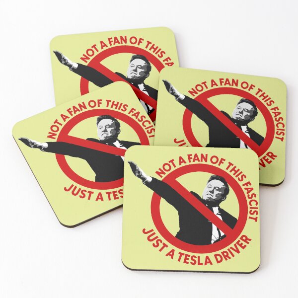 Item preview, Anti Fascist Anti Elon Tesla Bumper designed and sold by NoThoughtsCat.