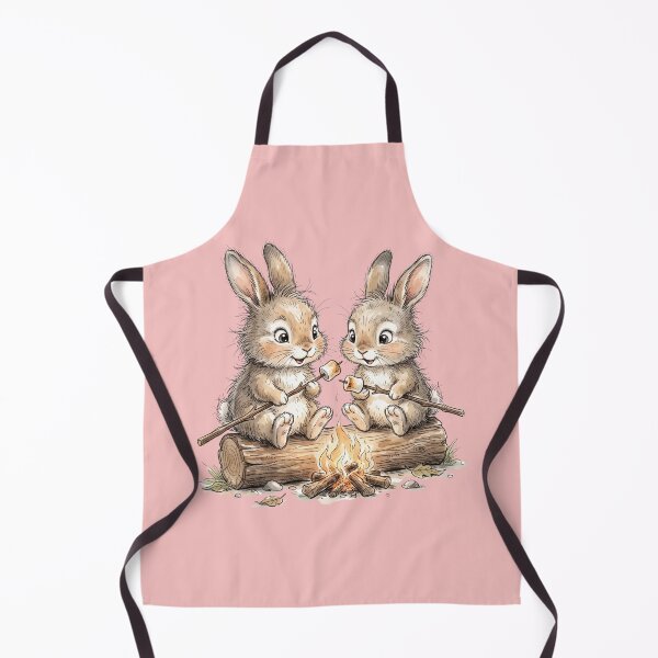 Item preview, Cute Bunnies Roasting Marshmallows Campfire Outdoor Art designed and sold by BreezifyDesignStudio.