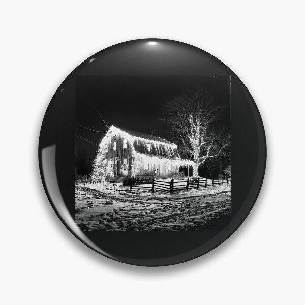 Item preview, Snowy Christmas Barn with Glowing Holiday Lights designed and sold by inkoutninja.