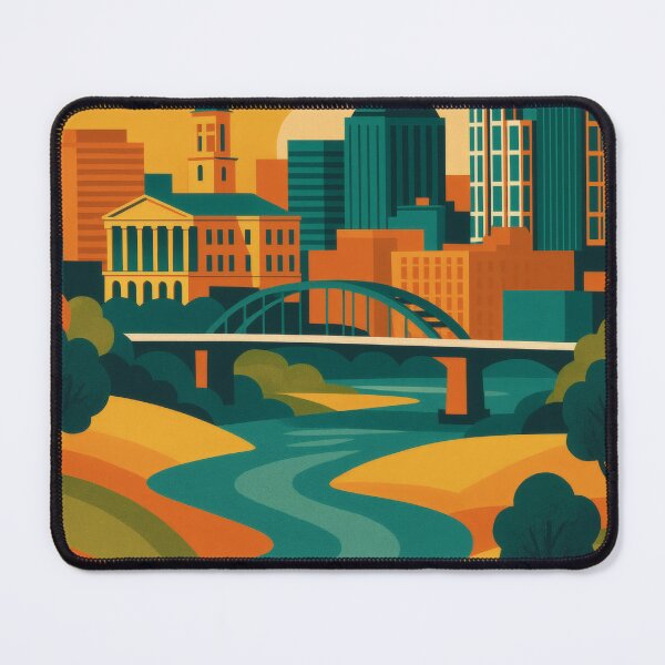 Item preview, Retro Pop Art Poster Illustration of Nashville | Bold Music City Skyline, Broadway & Guitar-Inspired Design | Vintage Tennessee Wall Art Decor designed and sold by PaintedPixels01.