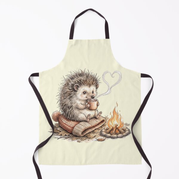 Item preview, Cute Hedgehog Campfire Hot Cocoa Warm Beanie Camping designed and sold by BreezifyDesignStudio.