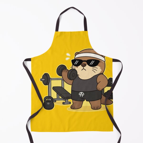 Item preview, Cool Gym Otter Lifting Dumbbells Cute Fitness Cartoon designed and sold by ArtFazza.