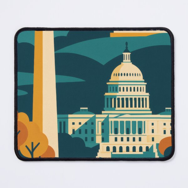 Item preview, Retro Pop Art Poster Illustration of Washington | Bold National Mall Skyline, Capitol & Monument Design | Vintage USA Wall Art Decor designed and sold by PaintedPixels01.