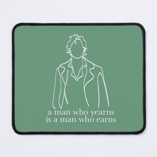 Item preview, A Man Who Yearns Is A Man Who Earns Line Art | Minimalist Literary Quote | Dark Academia Aesthetic designed and sold by CricketDoodles.