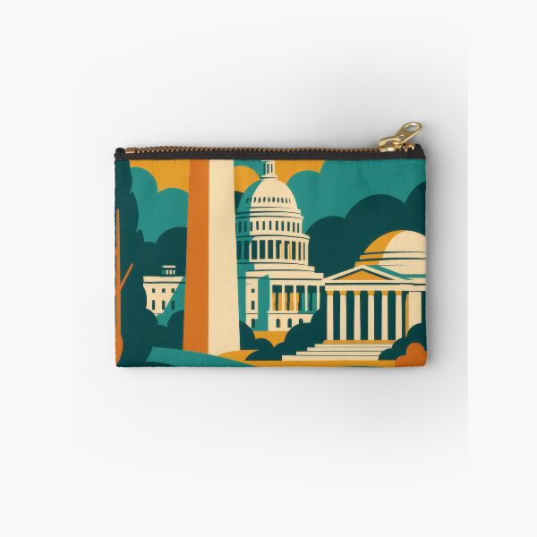 Item preview, Retro Pop Art Poster Illustration of Washington | Bold National Mall Skyline, Capitol & Monument Design | Vintage USA Wall Art Decor designed and sold by PaintedPixels01.