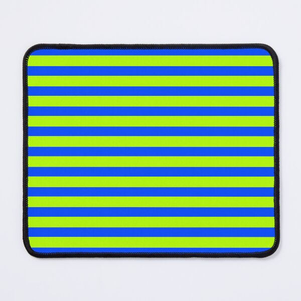Item preview, Ultra Fine Stripe Narrow Horizontal Pinstripe Pattern in Cobalt Blue and Bright Neon Lime designed and sold by kierkegaard.