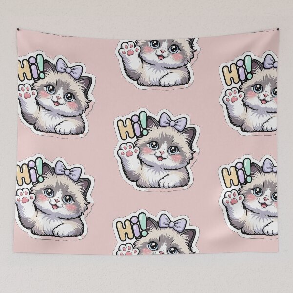 Item preview, Hi from a Cute Cat Shirt – Adorable Kitten Greeting Graphic Tee designed and sold by New Texas Republic.