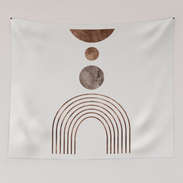 Item preview, Minimalist Orange Tribal Boho Arch Art designed and sold by arteresting-art.