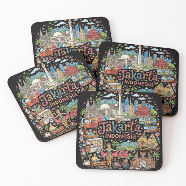 Item preview, Wonderful Jakarta Indonesia Travel Souvenir Heritage Colorful Cultural Doodle designed and sold by arisukma11.